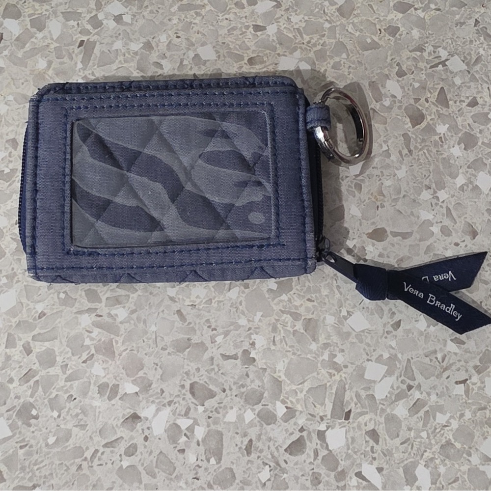 Vera Bradley Women's Rustic Blue Zip ID Case NWT